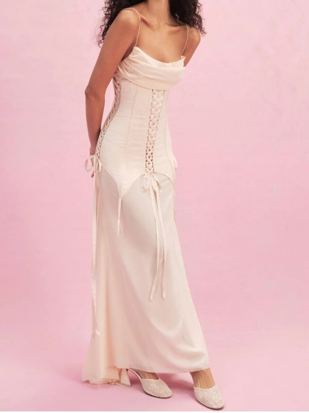 NEW RARE $729 FOR LOVE AND LEMONS VIOLETTE CORSET GOWN DRESS IN PINK SIZE 2 - Picture 1 of 12